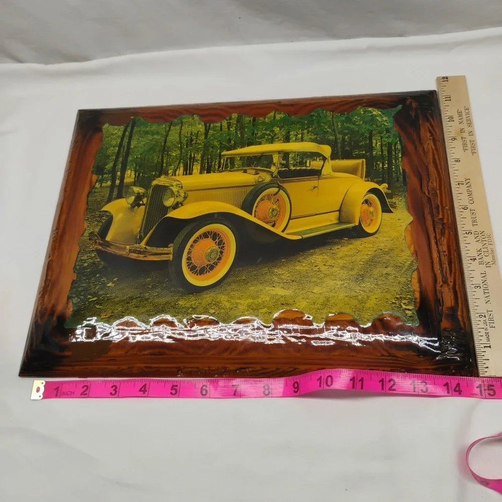 Vintage 1931 Chrysler Model 6 Roadster Large Wooden Plaque Sign Pinheiro 15